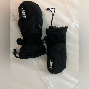 Swany Black Kids Mittens